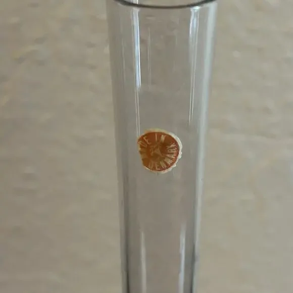 Vtg Bud Vase Delicate Clear Blue Glass Round Base Bullicante Bubbles Denmark - Picture 7 of 9